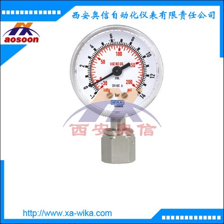230.15.2＂ 轴向正负压高纯压力表 -30 inHg/+30 psi 威卡WIKA高