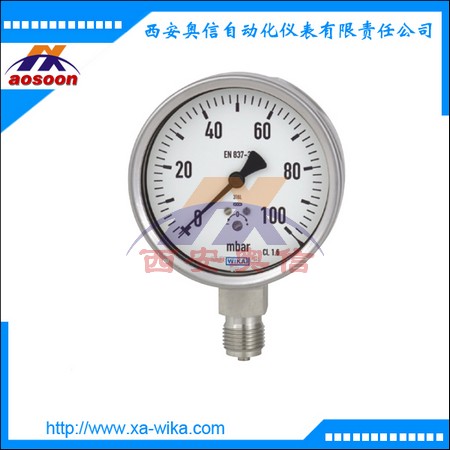 威卡压力表632.50.100和 632.50.160膜盒压力表 316材质